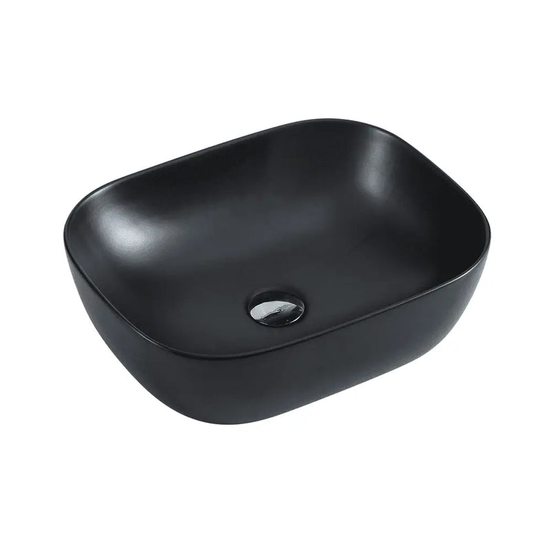 Chur 43 Counter-top Round-edged Square Basin - Matt Black mercioaustralia
