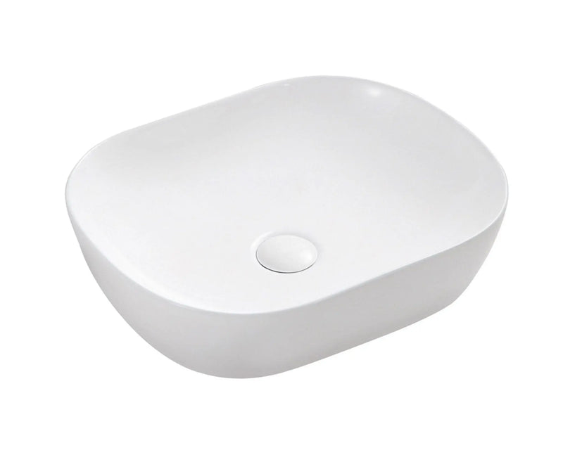Chur 43 Counter-top Round-edged Square Basin - Matt White mercioaustralia
