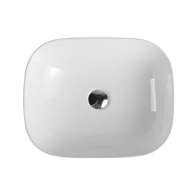 Chur 43 Counter-top Round-edged Square Basin - Touchline White mercioaustralia