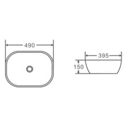 Chur 43 Counter-top Round-edged Square Basin - Matt White mercioaustralia