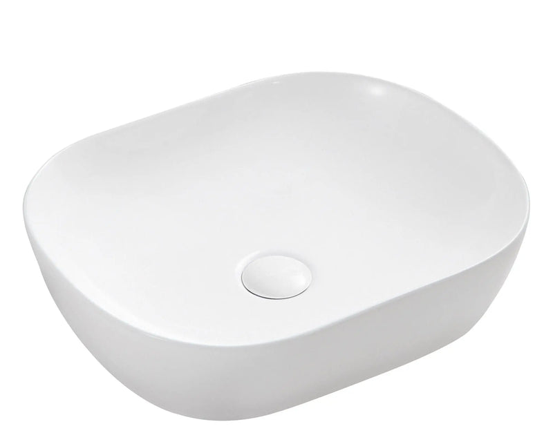 Chur 46 Counter-top Round-edged Square Basin - Matt White mercioaustralia