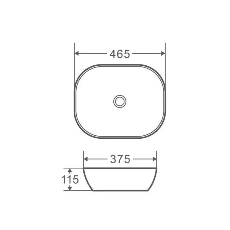 Chur 46 Counter-top Round-edged Square Basin - Matt White mercioaustralia