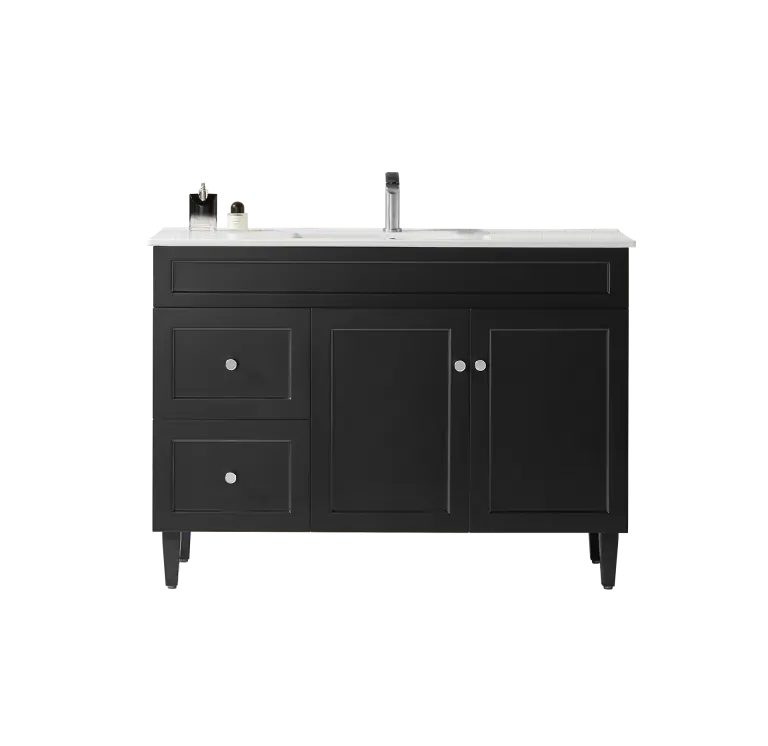Harrington Floor Standing Vanity PVC Matte Black 600mm/750mm/900mm CETO