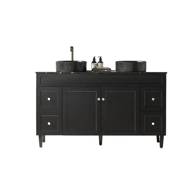 Harrington Floor Standing Vanity PVC Matte Black 600mm/750mm/900mm CETO