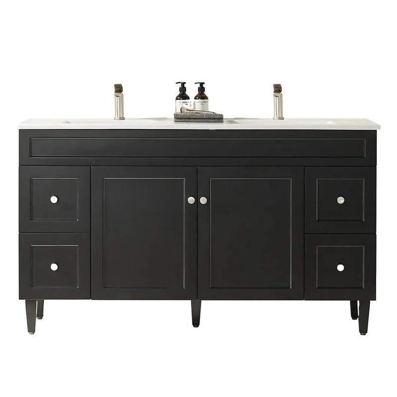 Harrington Floor Standing Vanity PVC Matte Black 1200mm/1500mm(Single/Double Bowl) - FIL Kitchen Bathroom