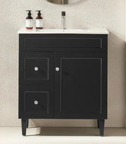 Harrington Floor Standing Vanity PVC Matte Black 600mm/750mm/900mm CETO