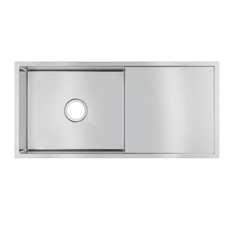 960x450x230mm Chrome Stainless Steel Single Bowl Kitchen Sink Aquaperla
