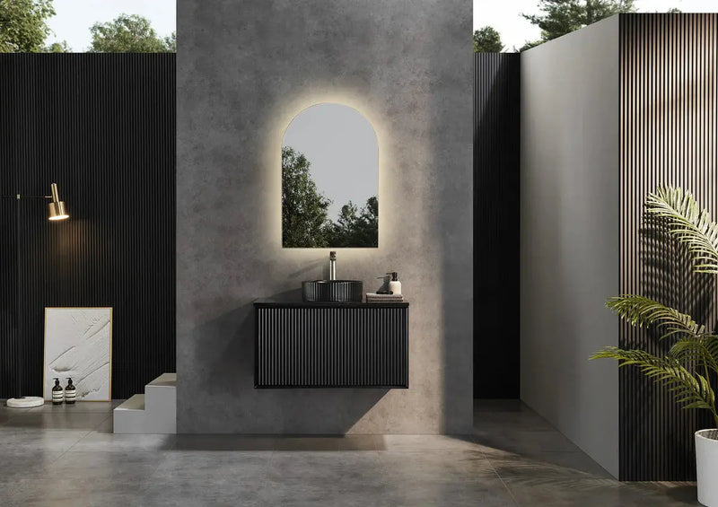 WALL HUNG VANITY PVC MATTE BLACK 600MM/750MM/900MM/1200MM/1500mm CETO
