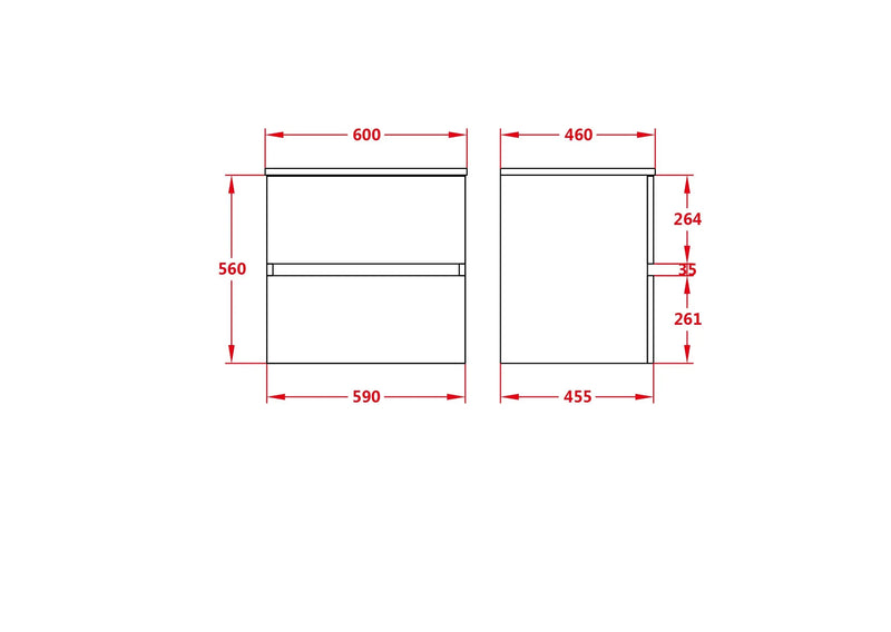 Stella Walnut Wall Hung Vanity - FIL Kitchen Bathroom