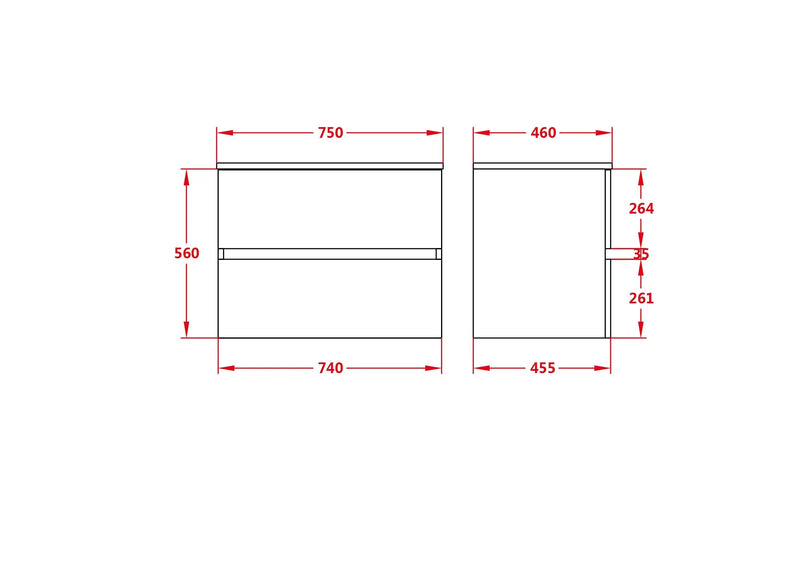Stella Walnut Wall Hung Vanity - FIL Kitchen Bathroom