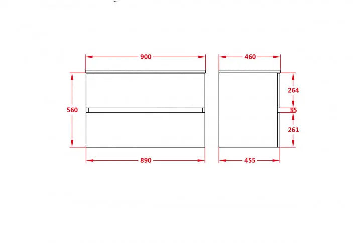 Stella Walnut Wall Hung Vanity - FIL Kitchen Bathroom