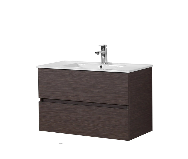 Stella Walnut Wall Hung Vanity - FIL Kitchen Bathroom