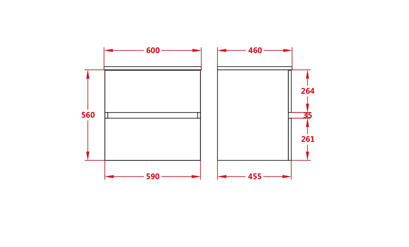 Stella Oak Wall Hung Vanity (600mm/750mm/900mm) - FIL Kitchen Bathroom