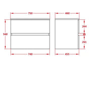 Stella Oak Wall Hung Vanity (600mm/750mm/900mm) - FIL Kitchen Bathroom