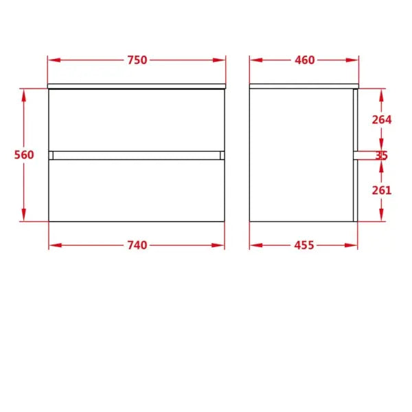 Stella Oak Wall Hung Vanity (600mm/750mm/900mm) - FIL Kitchen Bathroom