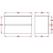 Stella Oak Wall Hung Vanity (600mm/750mm/900mm) - FIL Kitchen Bathroom