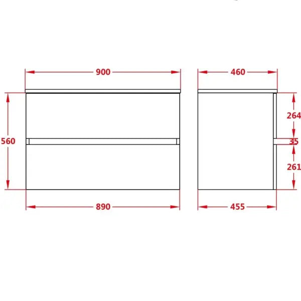 Stella Oak Wall Hung Vanity (600mm/750mm/900mm) - FIL Kitchen Bathroom