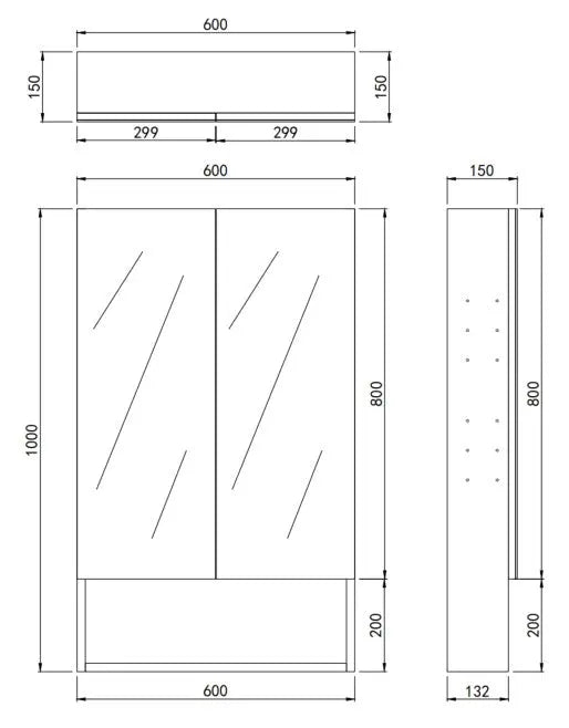 Lukka Clark Plywood Mirror Cabinet (Mocha Oak Matte) Lukka