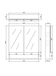 Lukka Clark Plywood Mirror Cabinet (Mocha Oak Matte) Lukka