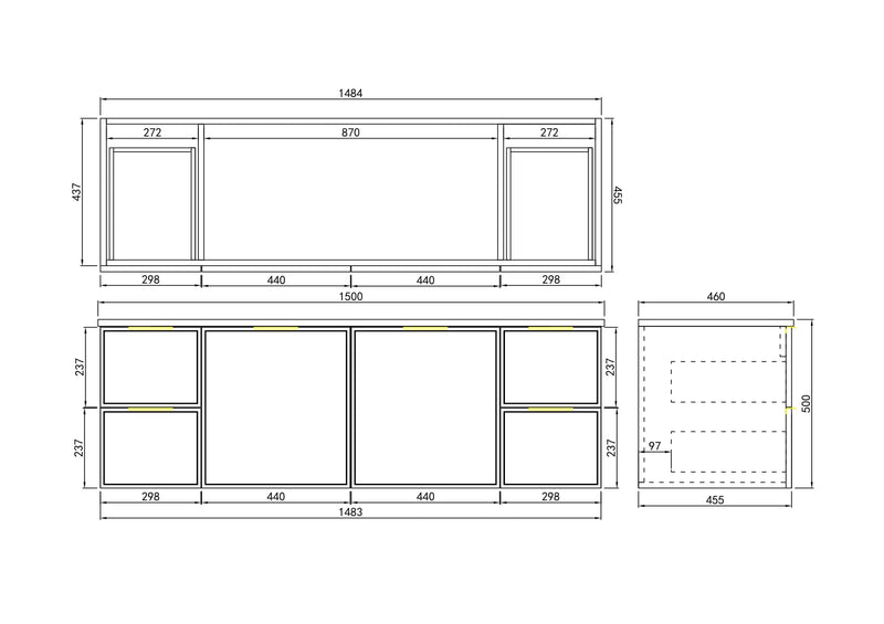 Wall Hung PVC Cabinet (Olive Green)600mm/750mm/900mm/1200mm/1500mm POSEIDON
