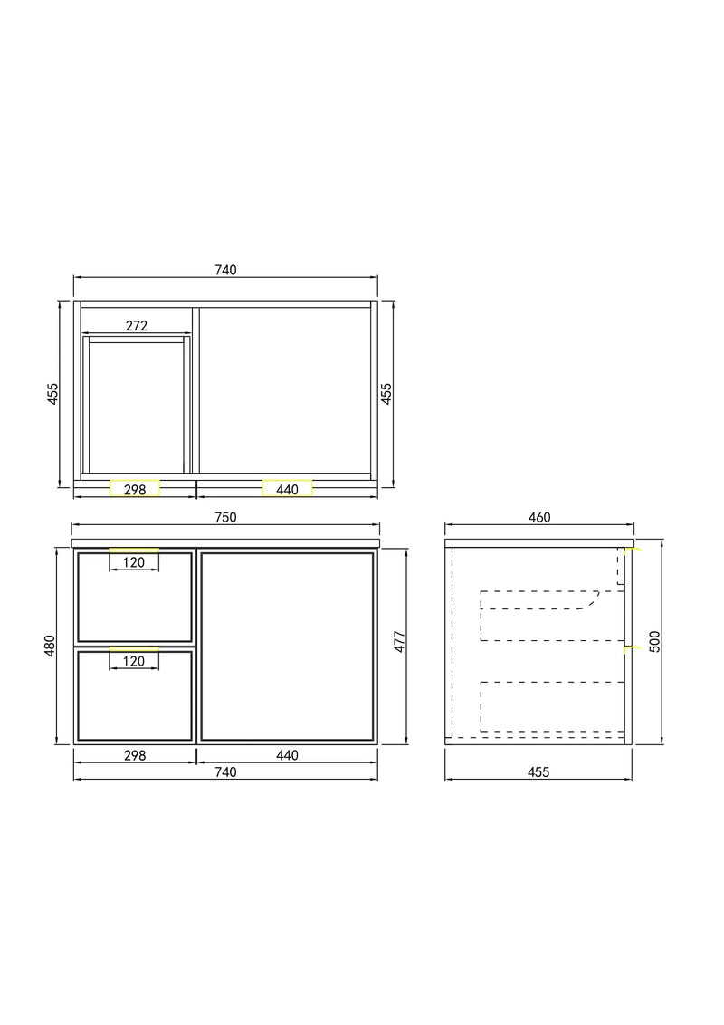 Miami Wall-Hung PVC Vanity 750MM POSEIDON