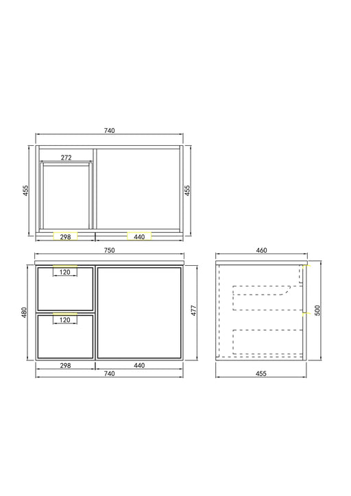 Miami Wall-Hung PVC Vanity 750MM POSEIDON