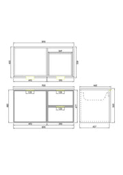 Wall Hung PVC Cabinet (Olive Green)600mm/750mm/900mm/1200mm/1500mm POSEIDON