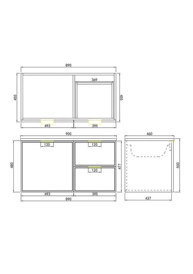 Wall Hung PVC Cabinet (Olive Green)600mm/750mm/900mm/1200mm/1500mm POSEIDON