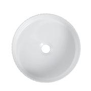 Cora 36 Counter-Top Fluted Round Basin- Gloss White mercioaustralia