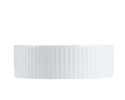 Cora 36 Counter-Top Fluted Round Basin- Gloss White mercioaustralia