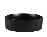 Cora 36 Counter-Top Fluted Round Basin- Matt Black mercioaustralia