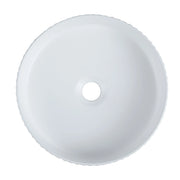 Cora 36 Counter-Top Fluted Round Basin- Matt White mercioaustralia