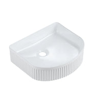 Cora 40 Counter-Top Fluted Arch Basin - Gloss White mercioaustralia