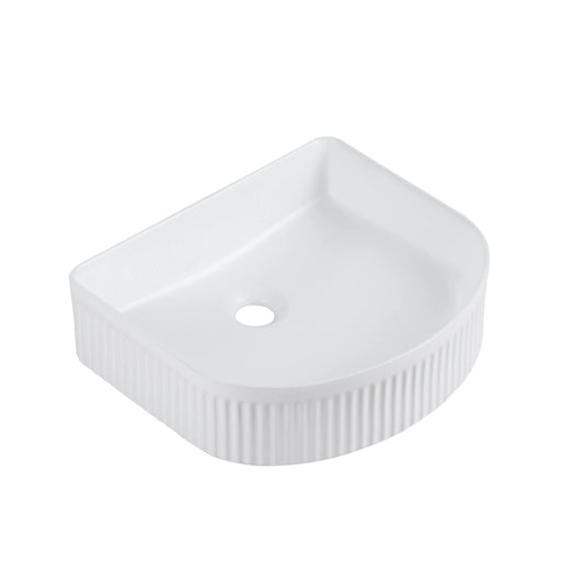 Cora 40 Counter-Top Fluted Arch Basin - Matt White mercioaustralia