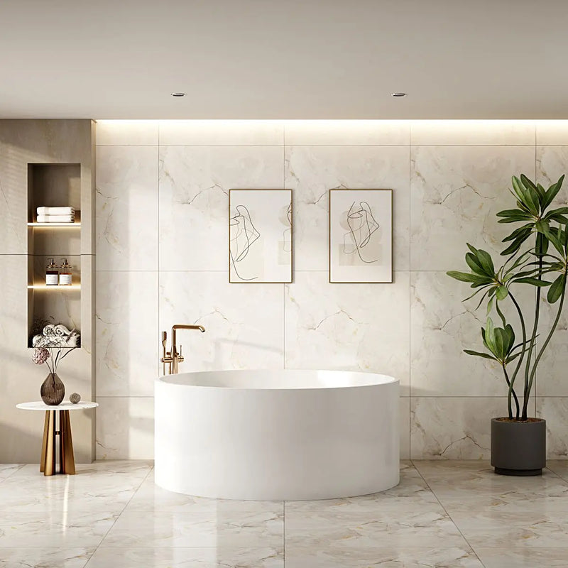 Cole Freestanding Acrylic Bathtub - Gloss White mercioaustralia