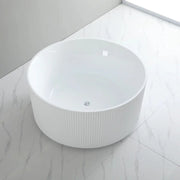 Como Groove Round Freestanding Bathtub Gloss White 1280mm NO Overflow - FIL Kitchen Bathroom