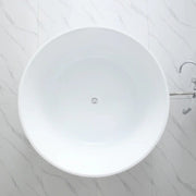 Como Groove Round Freestanding Bathtub Gloss White 1280mm NO Overflow - FIL Kitchen Bathroom