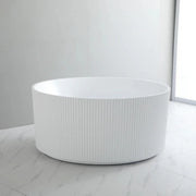 Como Groove Round Freestanding Bathtub Gloss White 1280mm NO Overflow - FIL Kitchen Bathroom