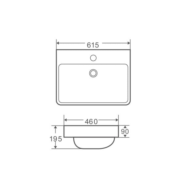Cosy 62M Insert Basin 615 x 460 x 195mm