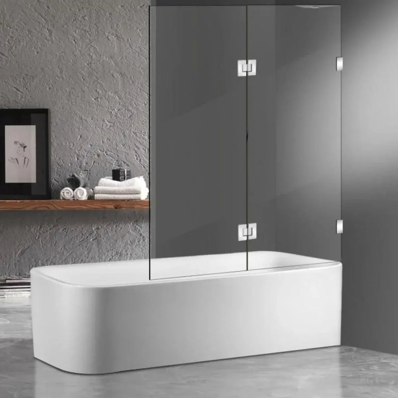 FIXED AND SWING PANEL OVER HINGED BATHTUB SCREEN CHROME/BLACK/GOLD/GUN METAL/BRUSHED NICKEL FIL Kitchen Bathroom