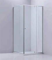 SEMI-FRAMELES SHOWER SCREEN PIVOTAL DOOR CHROME/BLACK FIL Kitchen Bathroom