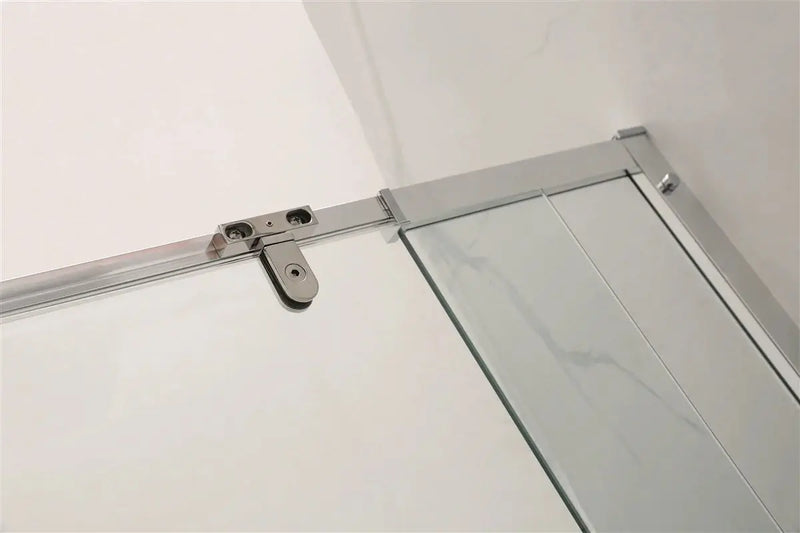 SEMI-FRAMELES SHOWER SCREEN PIVOTAL DOOR CHROME/BLACK FIL Kitchen Bathroom