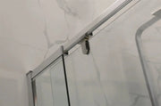 SEMI-FRAMELES SHOWER SCREEN PIVOTAL DOOR CHROME/BLACK FIL Kitchen Bathroom