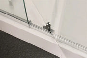 SEMI-FRAMELES SHOWER SCREEN PIVOTAL DOOR CHROME/BLACK FIL Kitchen Bathroom