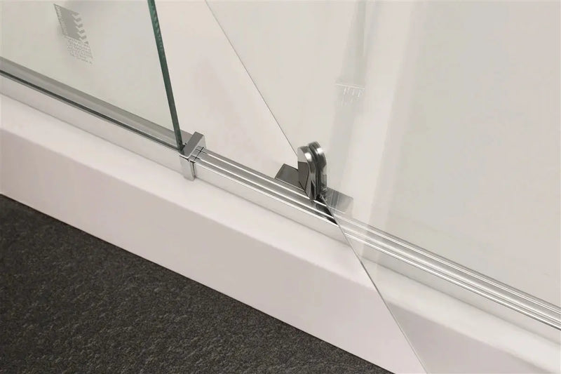 SEMI-FRAMELES SHOWER SCREEN PIVOTAL DOOR CHROME/BLACK FIL Kitchen Bathroom