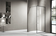 FRAMED WALK IN SHOWER SCREEN GLASS BLACK FIL Kitchen Bathroom