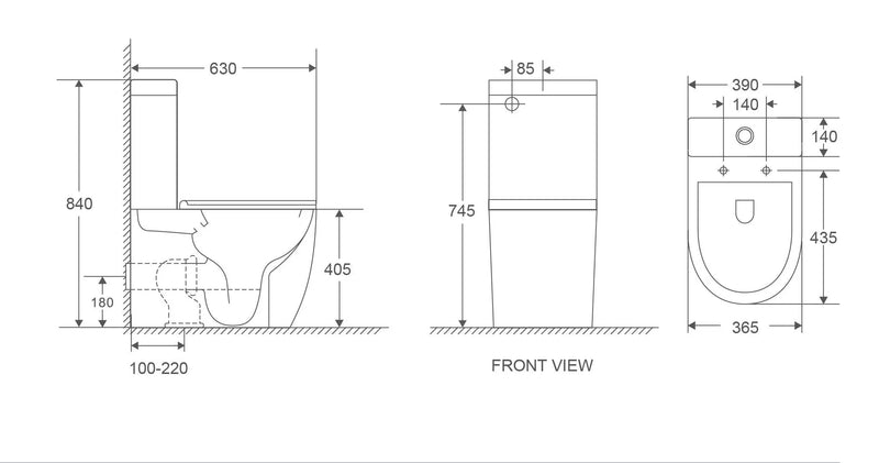 Cera Back-to-Wall Toilet Suite - FIL Kitchen Bathroom