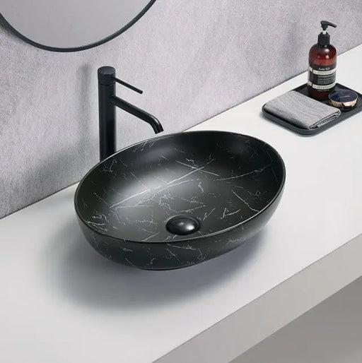 Lukka Carey Fine Ceramic Above Counter Basin Black (520mm) Lukka