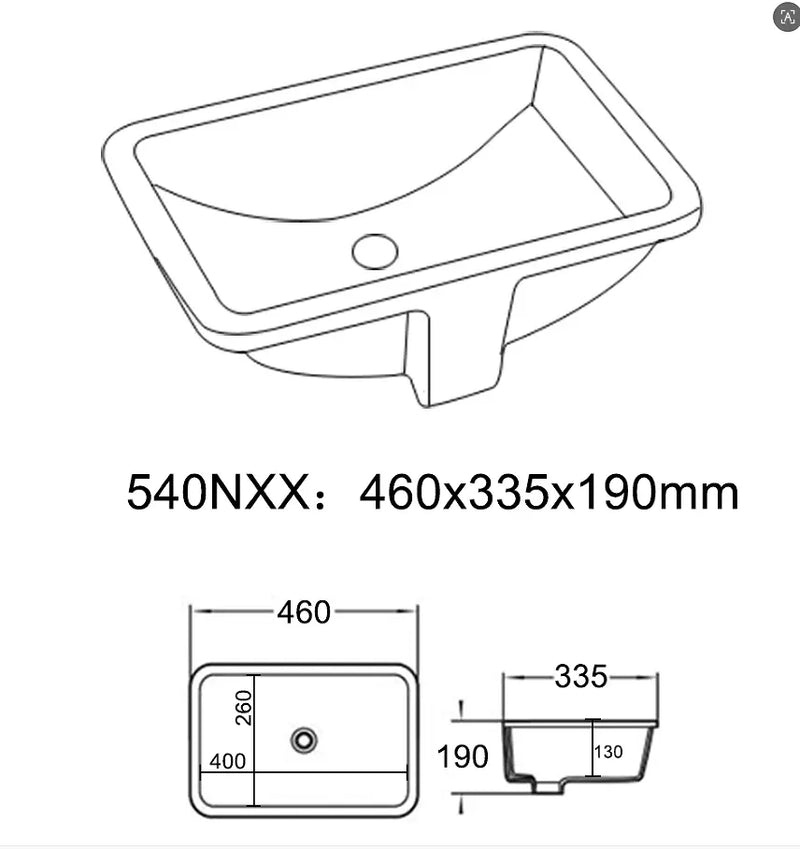 Crete Fine Ceramic Under Counter Basin Lukka