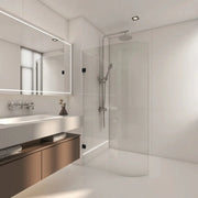 CURVED GLASS WALK IN SHOWER SCREEN FIL Kitchen Bathroom